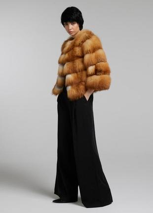 Хутро лисиці saga furs комір пальто жилет відмінна якість сертифікат