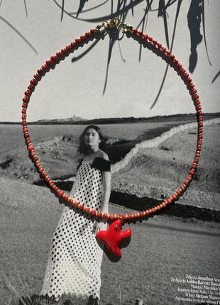 Чокер из коралла