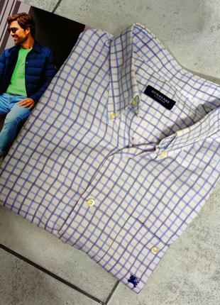 Мужская элегантная хлопковая базовая рубашка burberry в клетку размер s