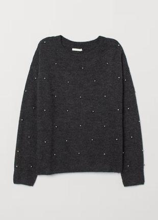 Джемпер жіночий h&m 0676573 xs темно-сірий