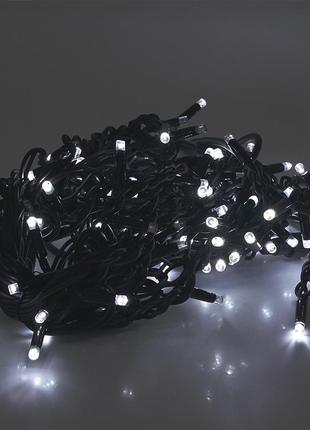 Гірлянда бахромою 120 led white, чорна ізоляція, вулична, 5х0,7м, box