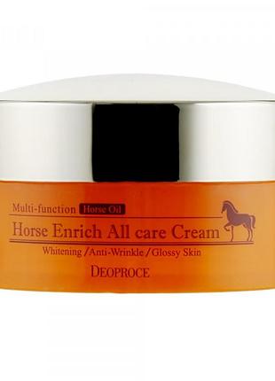 Крем для обличчя на основі кінського жиру deoproce horse enrich all care cream 100g
