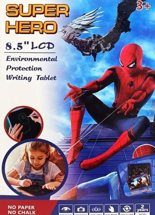 Детский графический lcd планшет "super hero" электронный, доска для рисования заметок и записей 8.5" + стилус
