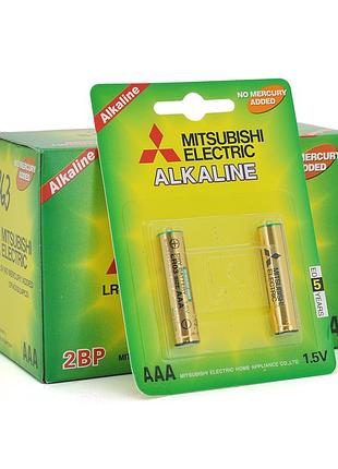 Батарейка лужна mitsubishi 1.5v aaa/lr03, 2pcs/card, 24pcs/inner box, 288pcs/ctn