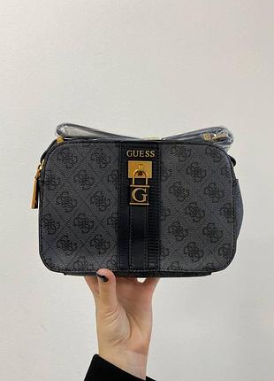 Жіноча сумочка guess синя з чорним 21 х 14 х 8 см