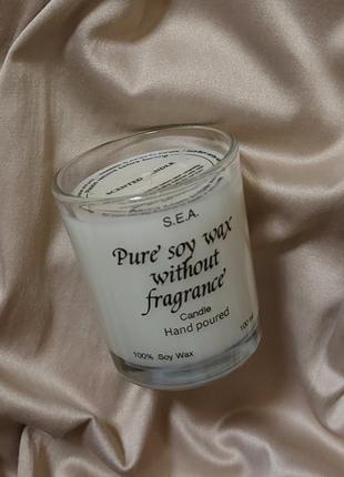 Соєві свічки у скляному стакані "без аромату".