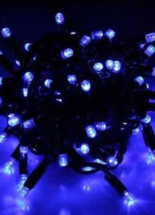 Гірлянда нитка led 300 синій, чорний провід rd-9030