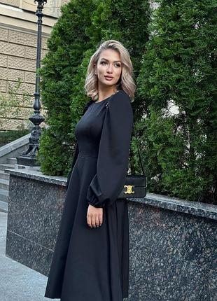 Платье приталенное сверху и свободное снизу с длинными рукавами на резинке2 фото