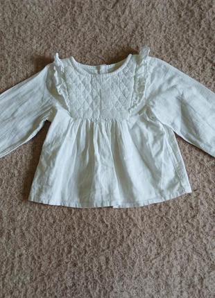 Мучлиновая рубашка кофта для девочки 12-18