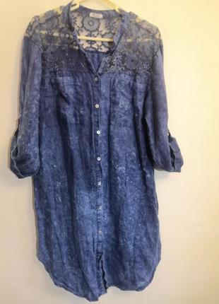 Льняная туника рубашка италия