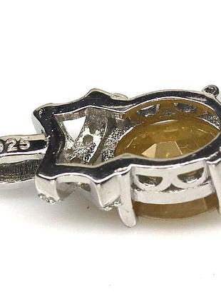 Сапфир желтый серебряный кулон, 2117клс