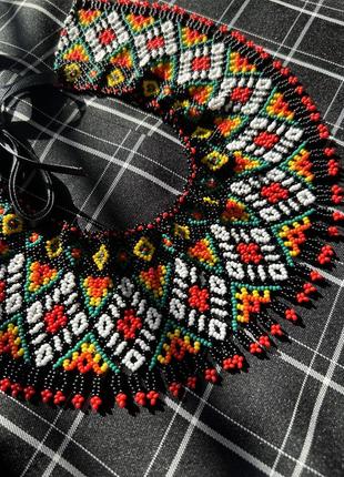 Силка, колье из бисера, ожерелье из бисера, этно изделие