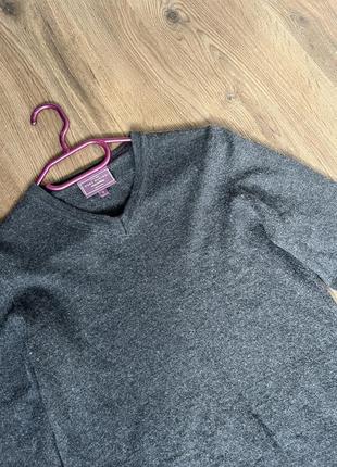 Теплый тоненький свитер женский кофта серая 100% шерсть имталия john lewis s