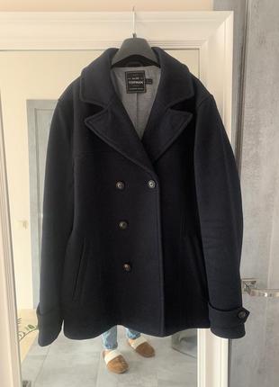 Пальто topman шерсть, xl, как zara