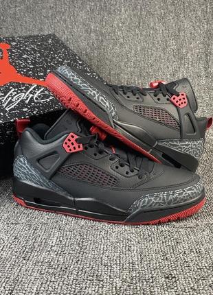 Кроссовки air jordan spizike low bred джордан спизайк чорное кожу