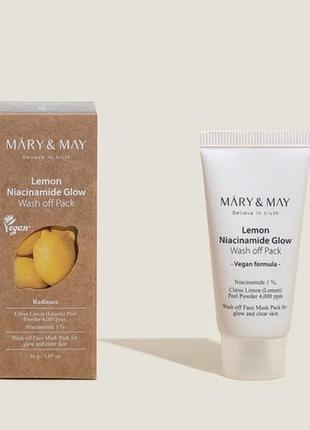 Маска mary & may lemon sunglasses glow wash off pack