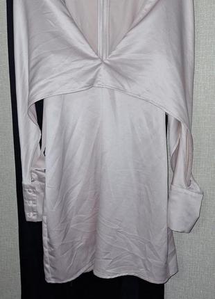 Платье короткое атласное нежно-розовое, размер м (арт1050)