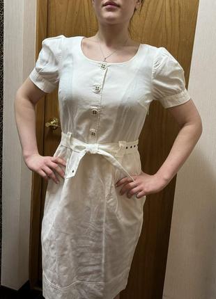 Белый сарафан из хлопка,классический сарафан,белое платье мини,короткое платье3 фото