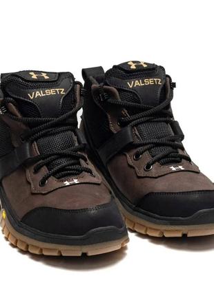 Зимние подростковые кожаные ботинки under armour valsetz коричневые