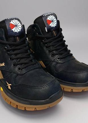 Зимові підліткові шкіряні черевики reebok чорні