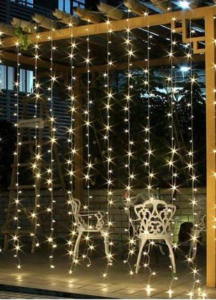 Гірлянда штора вулиця 200led rd-099 (2m*2m) (колір-теплий)