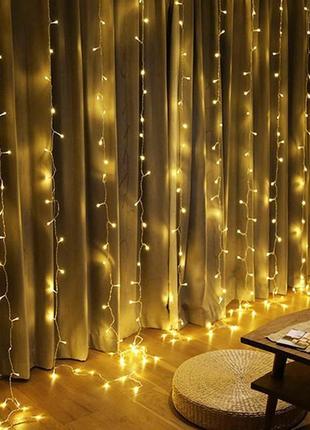 Гірлянда штора вулиця 200led rd-099 (2m*2m) (колір-теплий)