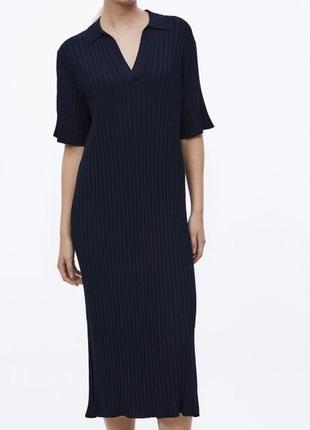 Базове темно-синє плаття-футболка поло