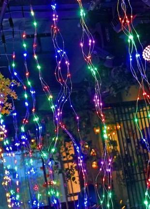 Гірлянда нитка роса/конський хвіст led 425, rgb, 2.5 м, з контролером