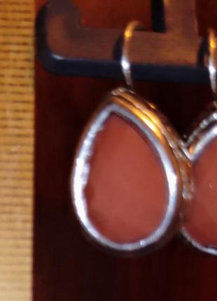 Рыжие/коричневые серьги-капли