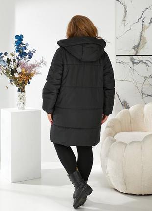 Женская зимняя стеганая куртка с капюшоном