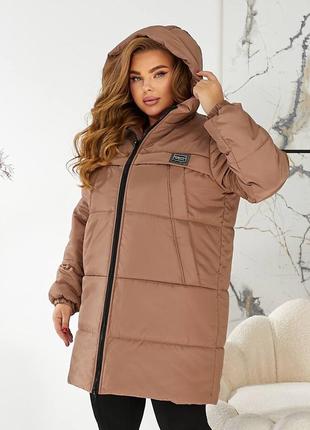 Женская зимняя стеганая куртка с капюшоном