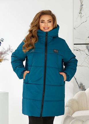 Женская зимняя стеганая куртка с капюшоном