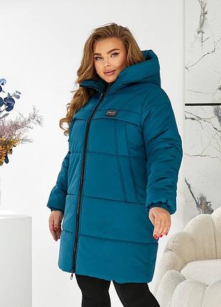 Женская зимняя стеганая куртка с капюшоном