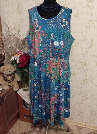 Платье батал с карманами