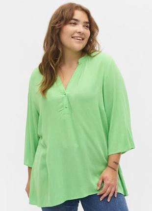Чудесная, женская, лёгкая, салатовая туника, блуза.