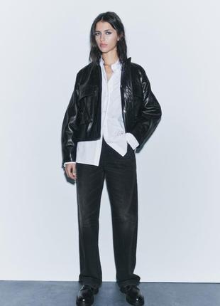 Джинси графіт zara straight full legngth