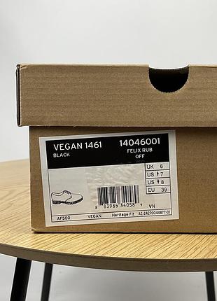 Туфли dr. martens 1461 vegan оригинал черные женские сапоги ботинки 14046001 9