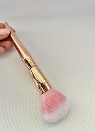 Кисть таклон для макияжа для пудры румян gold/pink probeauty2 фото