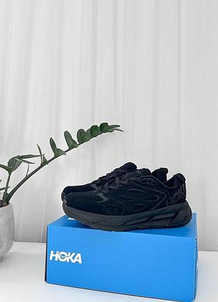Hoka one one clifton l suede 'triple black'
