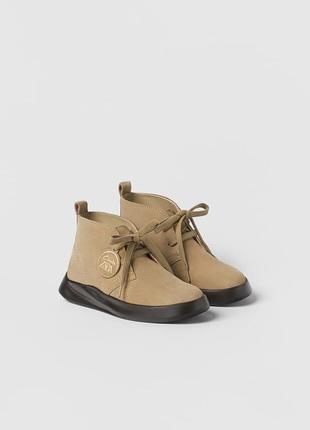 Стильнi черевики 33 р 34 р 35 р 36 р zara натур. замш