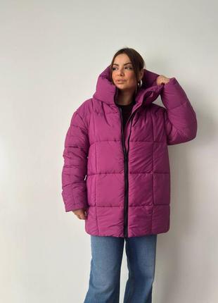 Тепла зимова куртка з капюшоном xs, s,m,l, oversize