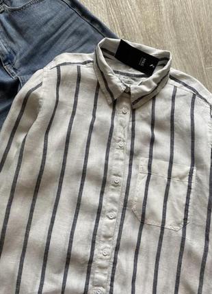 Женская льняная рубашка, лляна сорочка, льняная рубашка свободного кроя, блузка, блуза3 фото