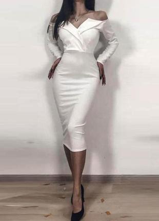 Розпродаж сукня missguided міді з відкритими плечима
