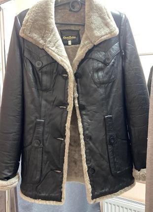 Новая кожаная натуральная дубленка