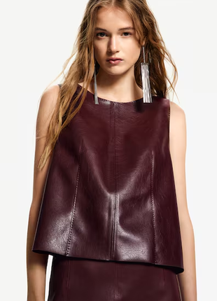 Топ без рукавов из искусственной кожи h&m 1253875003
