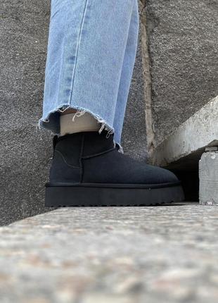 Женские угги ugg classic ultra mini platform black
