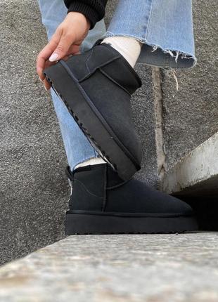 Женские угги ugg classic ultra mini platform black