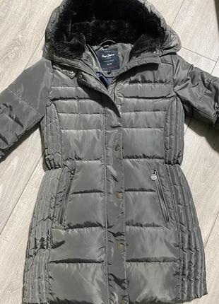 Pepe jeans женский пуховый плащик/пуховик xs/s