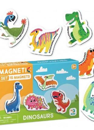 Магніти набір динозаврики 200257 15 магнітів в коробці р.11х16.5х3 см (dodo)