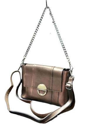 Сумка женская кожаная лазерное напиление 26х16х10 см